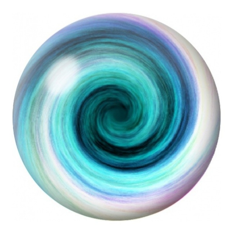 Cabochon en Verre Illustré Spirale Turquoise 12 à 25mm