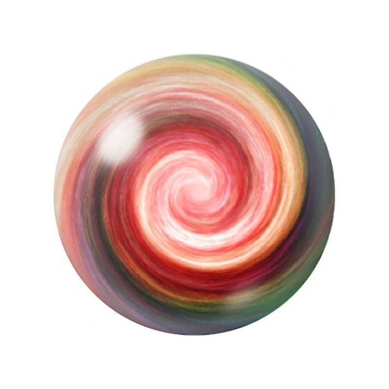 Cabochon en Verre Illustré Spirale Rouge et Or 12 à 25mm