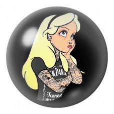 Cabochon en Verre Illustré Alice Rebelle Tatouée 12 à 25mm pour la Création de Bijoux Fantaisie - DIY