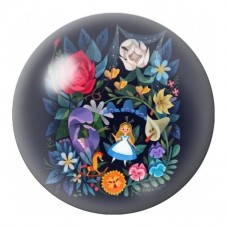 Cabochon en Verre Illustré Alice au Jardin Fleuri 12 à 25mm pour la Création de Bijoux Fantaisie - DIY