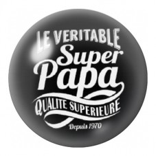 Cabochon en Verre Illustré Véritable Super Papa 12 à 25mm pour la Création de Bijoux Fantaisie - DIY