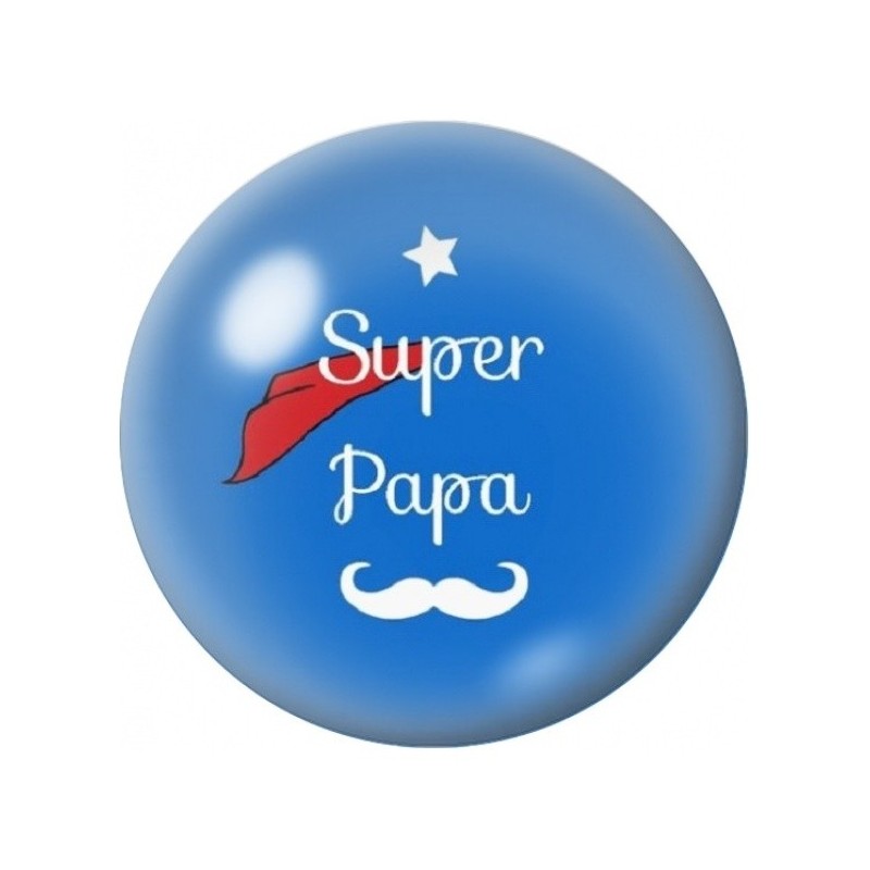 Cabochon en Verre Illustré Super Papa au Nœud Rouge 12 à 25mm