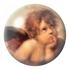 Cabochon en Verre Illustré Chérubin de Raphaël 12 à 25mm pour la Création de Bijoux Fantaisie - DIY