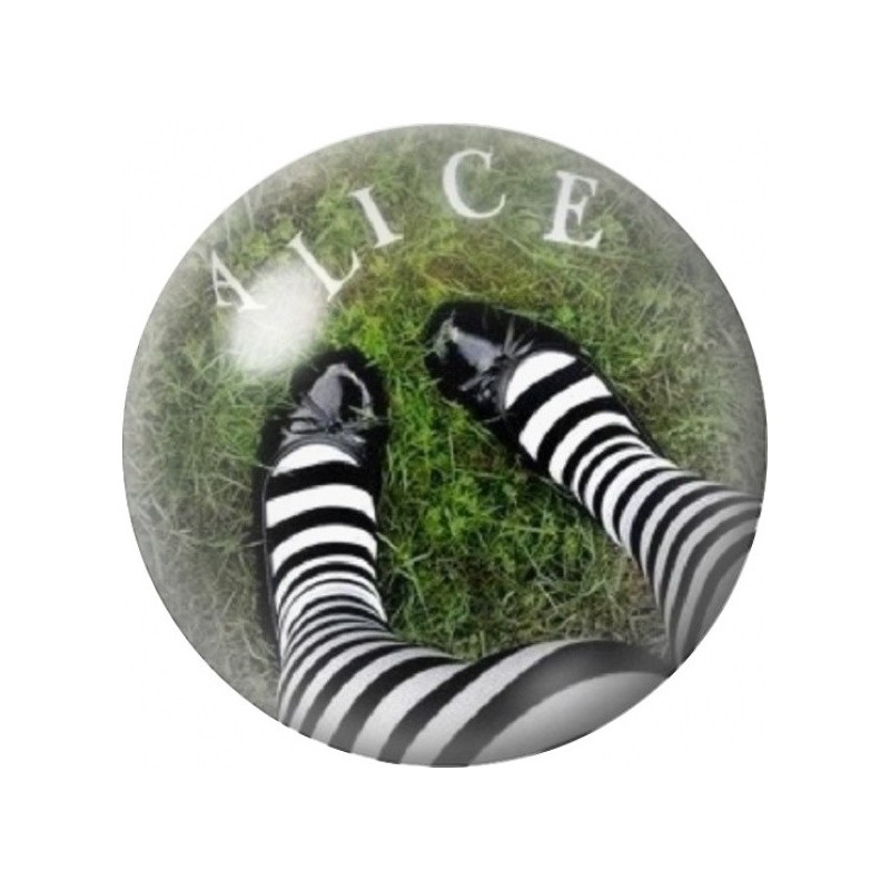 Cabochon en Verre Illustré Jambes d'Alice sur l'Herbe 12 à 25mm