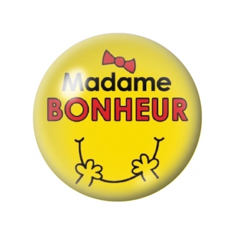 Cabochon en Verre Illustré Madame Bonheur 12 à 25mm
