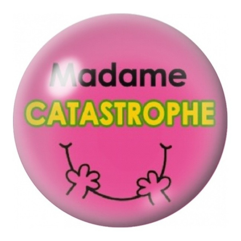 Cabochon en Verre Illustré Madame Catastrophe 12 à 25mm