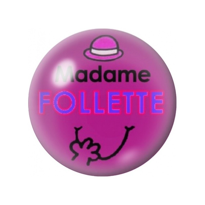 Cabochon en Verre Illustré Madame Follette 12 à 25mm