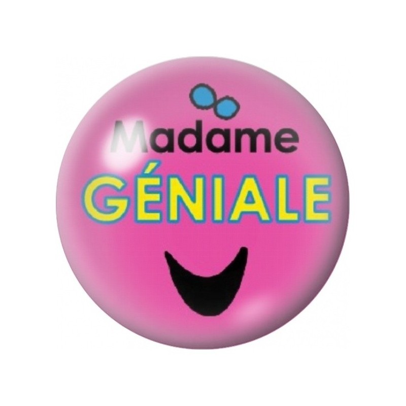 Cabochon en Verre Illustré Madame Géniale 12 à 25mm