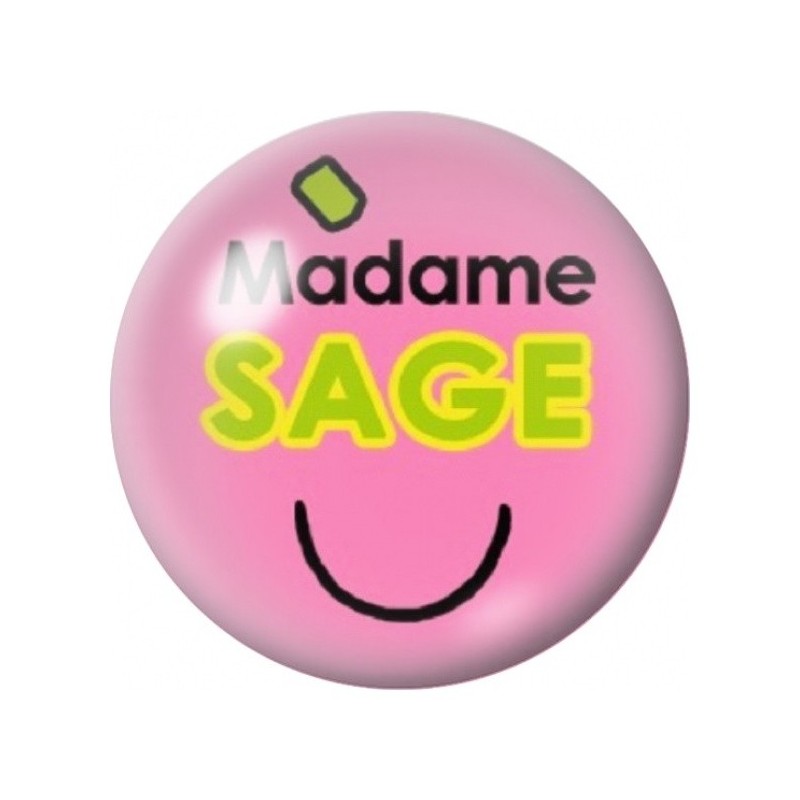 Cabochon en Verre Illustré Madame Sage 12 à 25mm