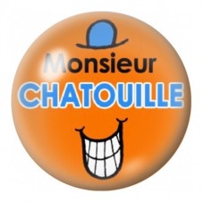 Cabochon en Verre Illustré Monsieur Chatouille 12 à 25mm pour la Création de Bijoux Fantaisie - DIY