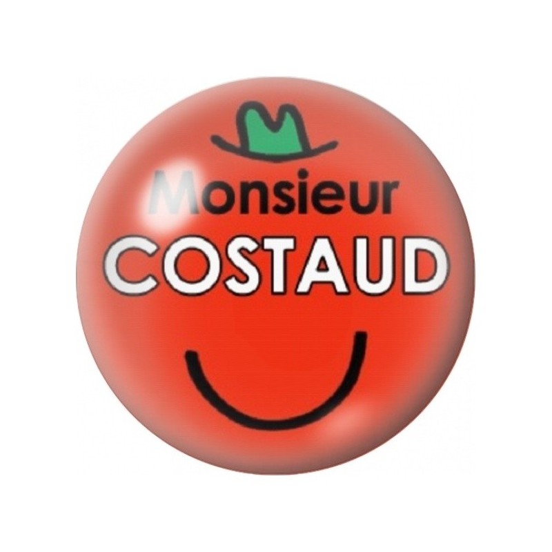 Cabochon en Verre Illustré Monsieur Costaud 12 à 25mm