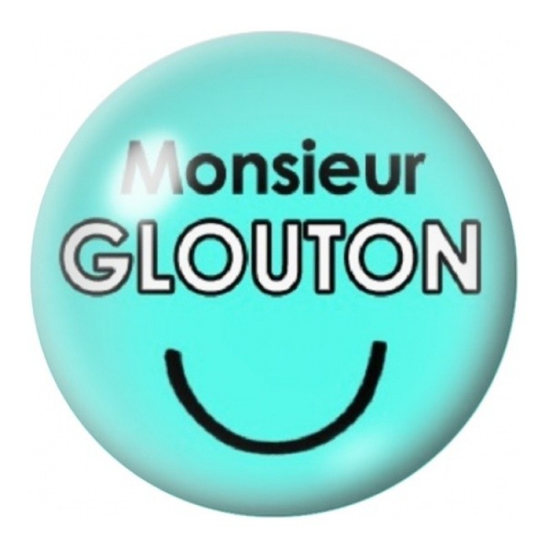 Cabochon en Verre Illustré Monsieur Glouton 12 à 25mm