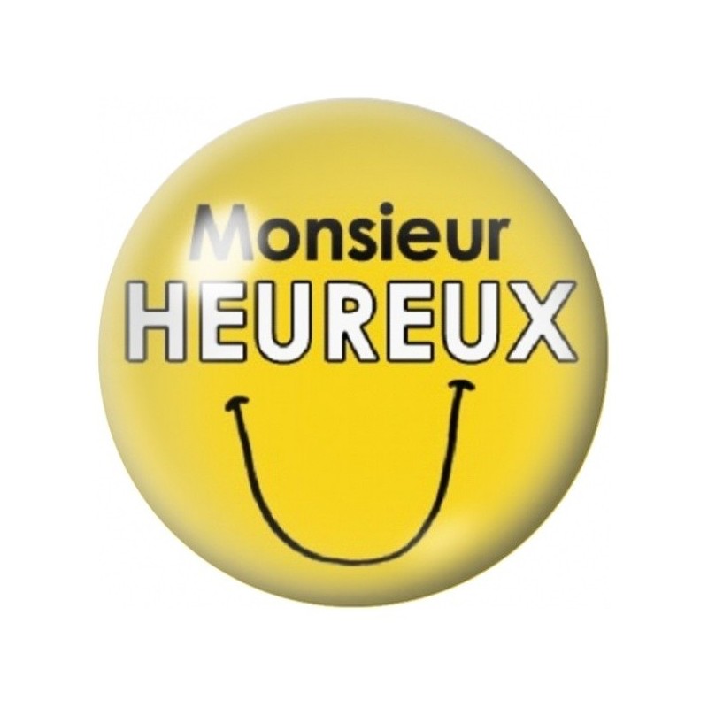 Cabochon en Verre Illustré Monsieur Heureux 12 à 25mm