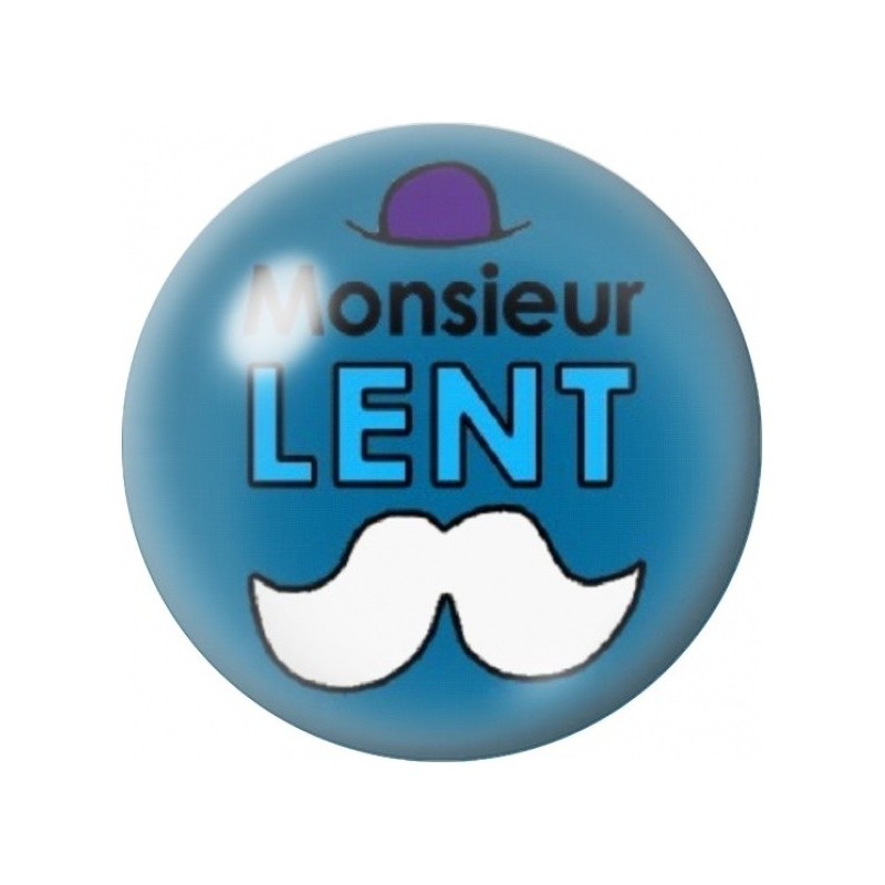 Cabochon en Verre Illustré Monsieur Lent 12 à 25mm
