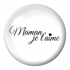 Cabochon en Verre Illustré Maman Je t'Aime 12 à 25mm pour la Création de Bijoux Fantaisie - DIY