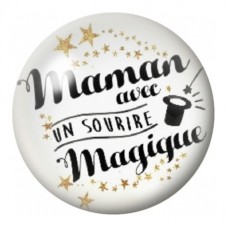 Cabochon en Verre Illustré Maman au Sourire Magique 12 à 25mm pour la Création de Bijoux Fantaisie - DIY