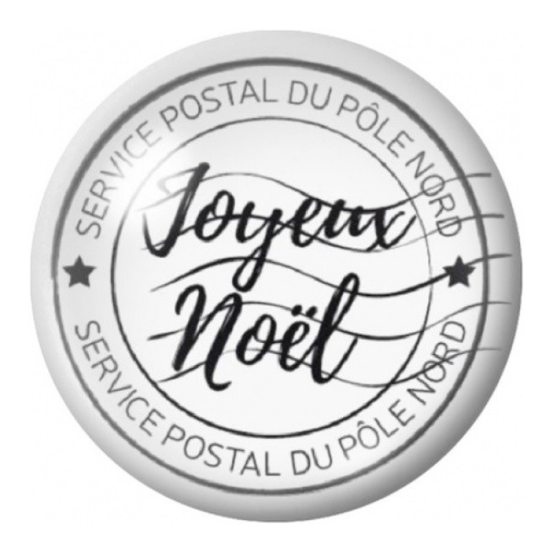 Cabochon en Verre Illustré Joyeux Noël Cachet Postal 12 à 25mm