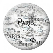 Cabochon en Verre Illustré Paris Typographie Vintage 12 à 25mm pour la Création de Bijoux Fantaisie - DIY
