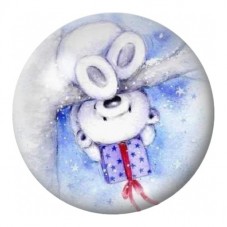 Cabochon en Verre Illustré Ourson et Cadeau de Noël 12 à 25mm pour la Création de Bijoux Fantaisie - DIY