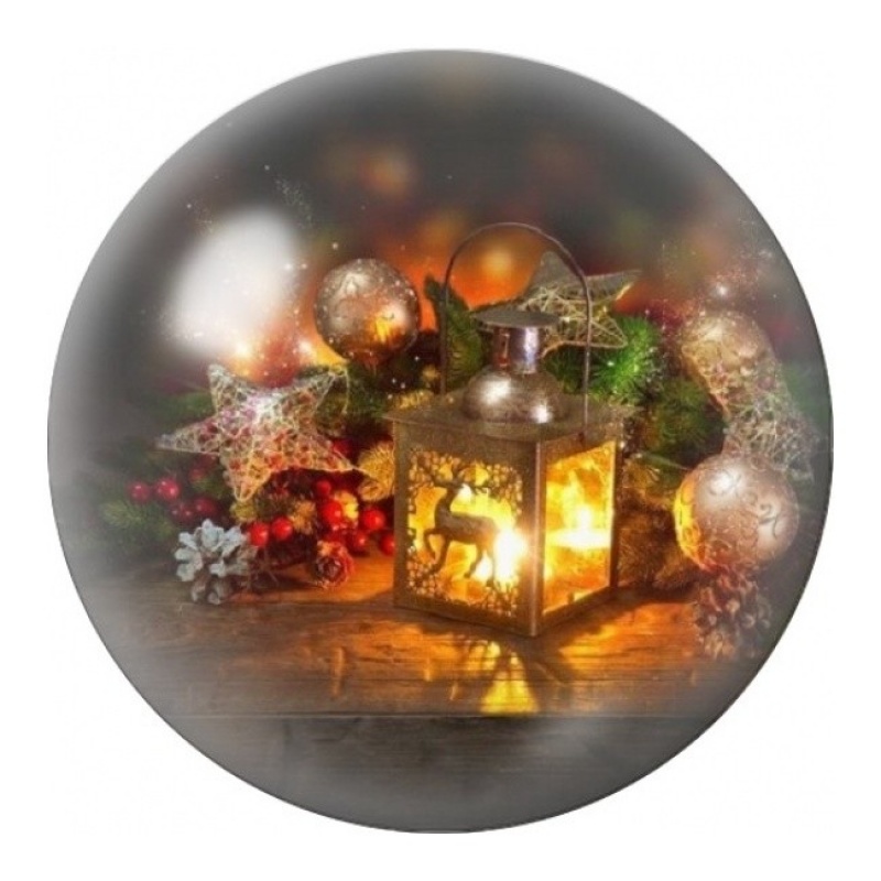 Cabochon en Verre Illustré Lanterne de Noël 12 à 25mm