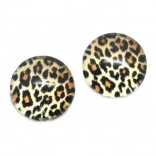 Lot de 2 Cabochons en Verre Motif Léopard Classique 10mm pour la création de bijoux fantaisie - DIY