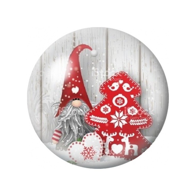 Cabochon en Verre Illustré Lutin et Renne Rouge 12 à 25mm