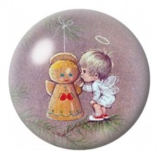 Cabochon en Verre Illustré Ange et Poupée de Noël 12 à 25mm pour la Création de Bijoux Fantaisie - DIY
