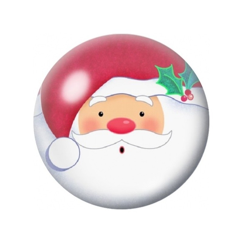 Cabochon en Verre Illustré Visage de Père Noël Kawaii 12 à 25mm