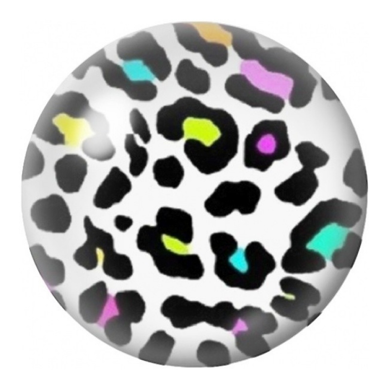 Cabochon en Verre Illustré Léopard Pop Multicolore 12 à 25mm