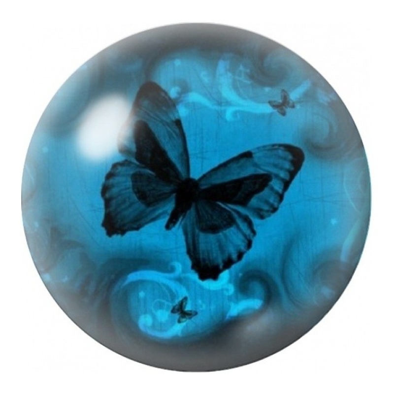 Cabochon en Verre Illustré Papillon Bleu dans la Brume 12 à 25mm