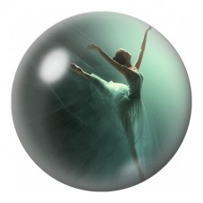 Cabochon en Verre Illustré Ballerine dans la Brume Verte 12 à 25mm pour la Création de Bijoux Fantaisie - DIY