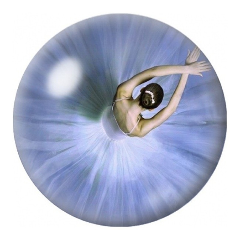 Cabochon en Verre Illustré Ballerine au Tutu Bleu 12 à 25mm