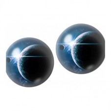 Lot de 2 Cabochons en Verre Planète Bleue 12mm pour la Création de Bijoux Fantaisie - DIY