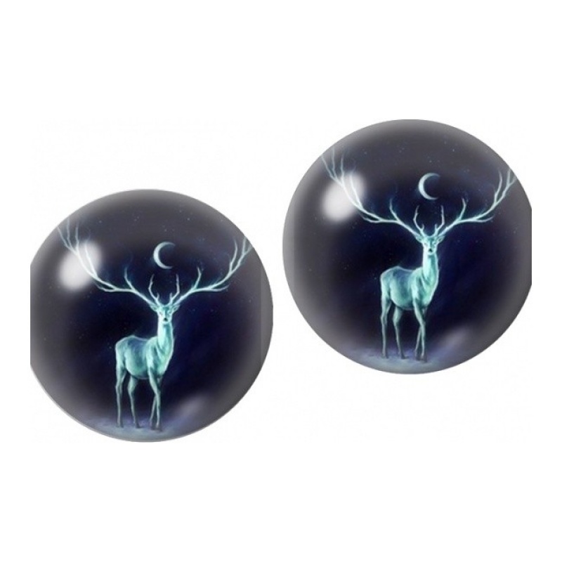 Lot de 2 Cabochons en Verre Cerf Lumineux 12mm