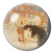 Cabochon en Verre Illustré La Mère et l'Enfant de Klimt 12 à 25mm pour la Création de Bijoux Fantaisie - DIY