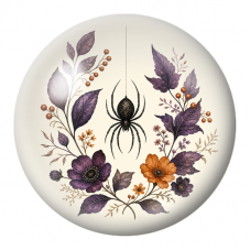 Cabochon en Verre Illustré Araignée Suspendue aux Fleurs 12 à 25mm pour la Création de Bijoux Fantaisie - DIY