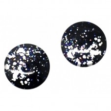 Lot de 2 Cabochons en Verre Éclaboussures Pailletées 12mm pour la Création de Bijoux Fantaisie - DIY