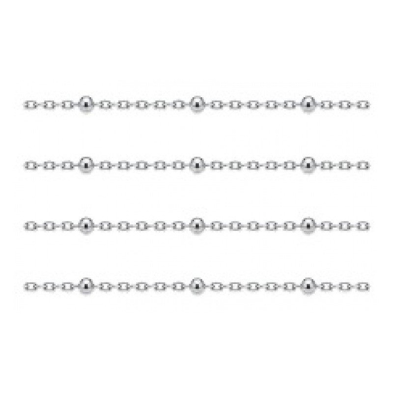 9 Mètres de Chaine à Mailles avec Perles en Acier Inoxydable Argenté 1,5mm