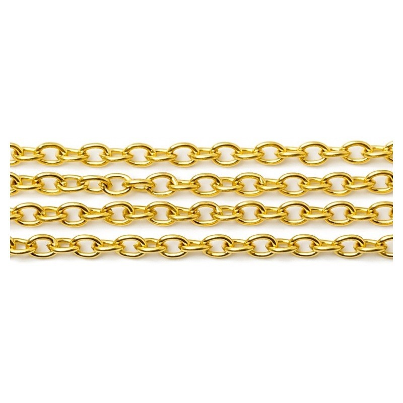 5 Mètres de Chaine à Maille Dorée 3x2mm