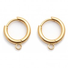 1 Paire de Créoles Support Breloque en Acier Inoxydable Doré 12mm pour la Création de Bijoux Fantaisie - DIY