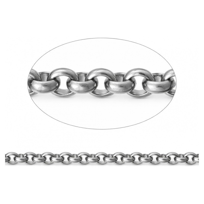 1 Mètre de Chaine Jaseron en Acier Inoxydable 4mm
