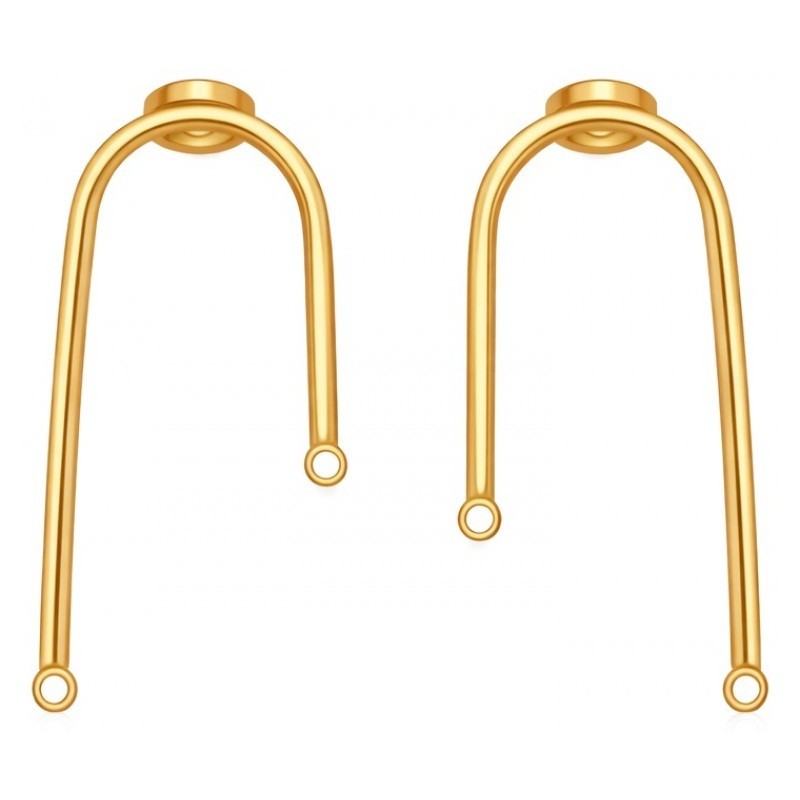 1 Paire de Support Boucle d'Oreille Tige en Acier Inoxydable Doré