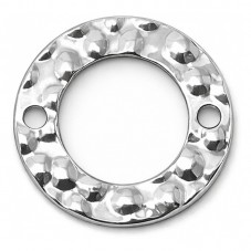 2 Connecteurs Anneau Texturé en Acier Inoxydable Argenté 15mm pour la Création de Bijoux Fantaisie - DIY