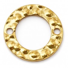 2 Connecteurs Anneau Texturé en Acier Inoxydable Doré 15mm pour la Création de Bijoux Fantaisie - DIY