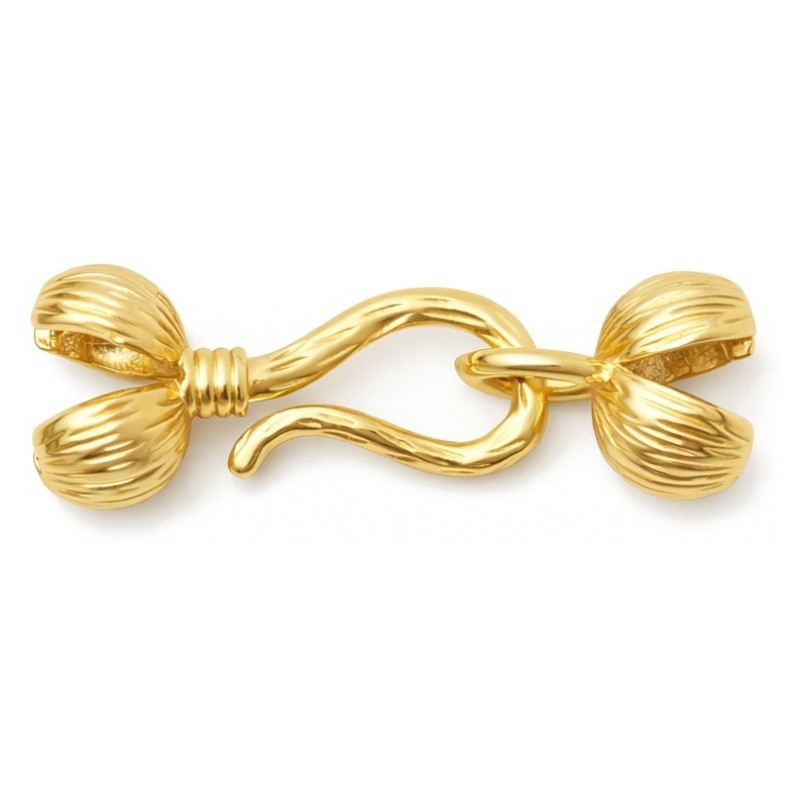 1 Cache-Noeud Fermoir Embout Bourgeon en Métal Doré 20x6mm