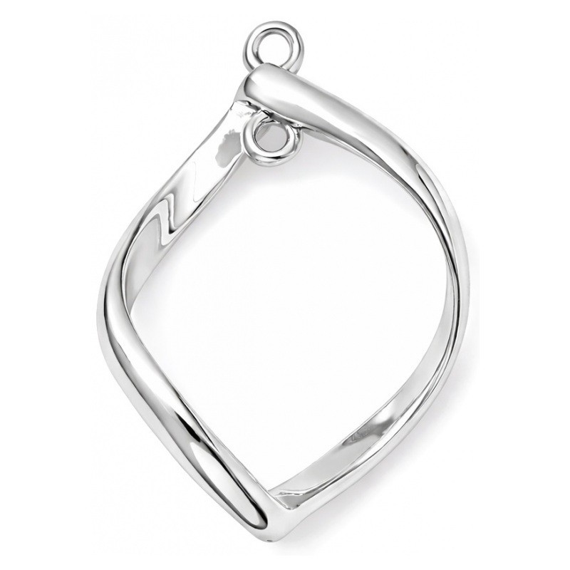Pendentif Connecteur Torsadé en Métal Argenté 32x22mm pour la Création de Bijoux Fantaisie - DIY