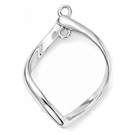 Pendentif Connecteur Torsadé en Métal Argenté 32x22mm