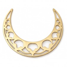 Connecteur Croissant de Lune Stylisé en Acier Inoxydable Doré 36x29mm pour la Création de Bijoux Fantaisie - DIY