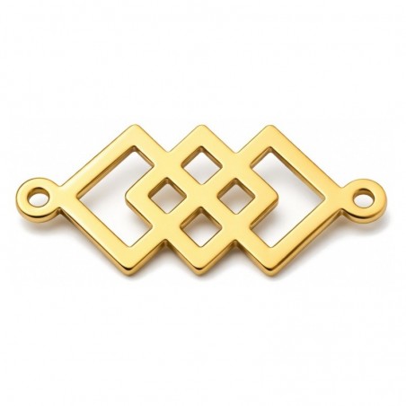 Connecteur Carré Graphique en Acier Inoxydable Doré 29x13mm