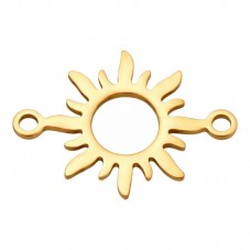 Connecteur Soleil en Acier Inoxydable Doré 20x15mm pour la Création de Bijoux Fantaisie - DIY